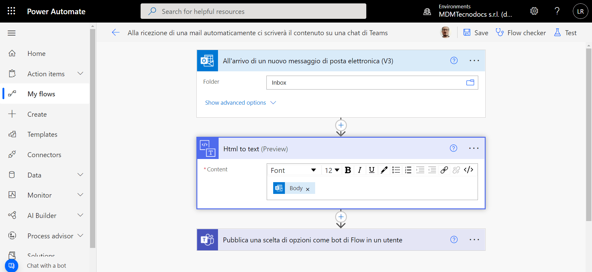 esempio flusso power automate