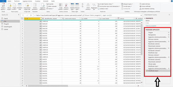 Trasfromazione dei dati in Microsoft Power BI